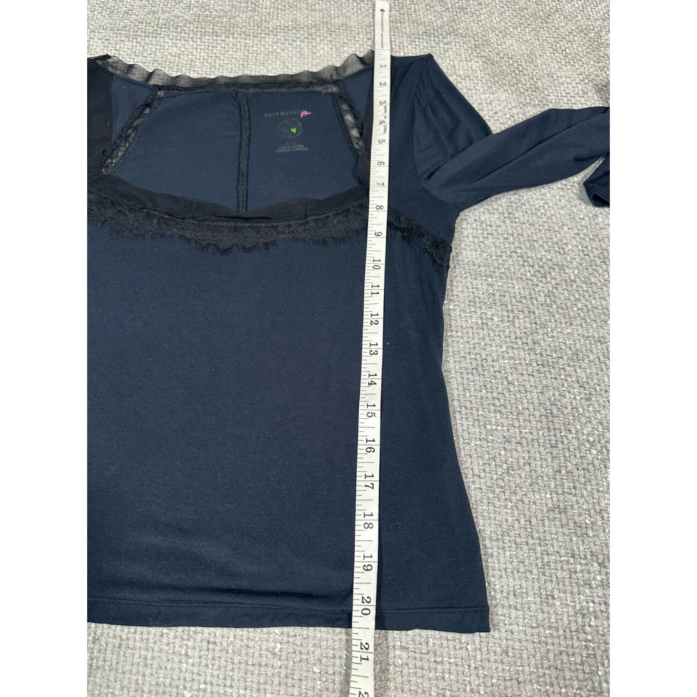 Intimately Free People Top‎ Womens Small Black Blue Modal Lace Whimsigoth Grunge - Picture 10 of 13